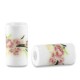 Ceramic bead tube 11x6mm White-heather pink